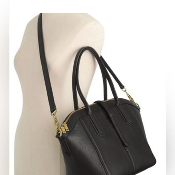 J. Crew Pebbled Leather Tartine Satchel black Trapeze - Picture 1 of 15